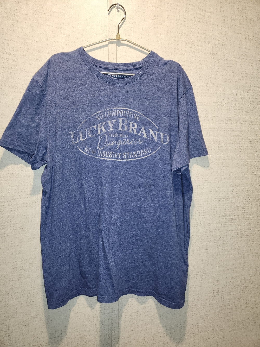 Lucky Brand Heathered Blue Short-Sleeve Logo Tee